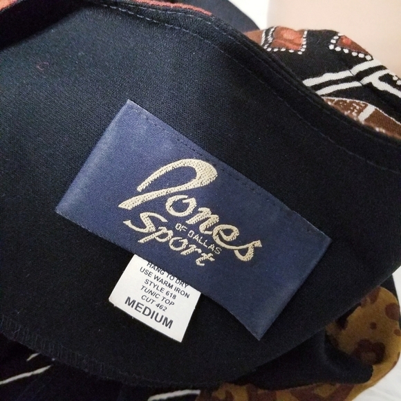 Vintage 80's 90's retro Novelty animal elephant giraffe blouse top MEDIUM - Picture 7 of 7